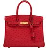 Hermès Birkin 30 Rouge Vif Ostrich GHW