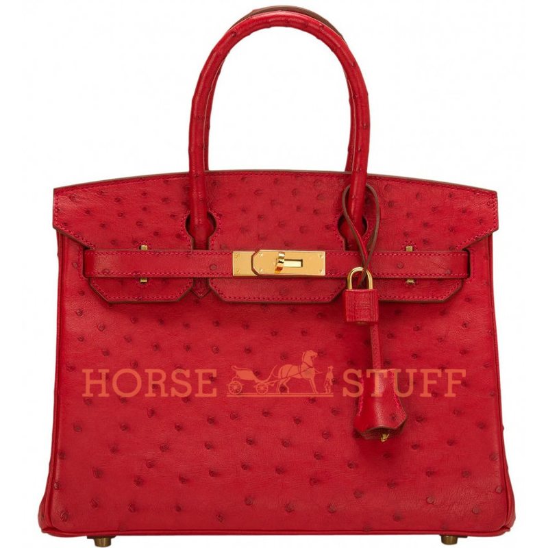 Hermès Birkin 30 Rouge Vif Ostrich GHW