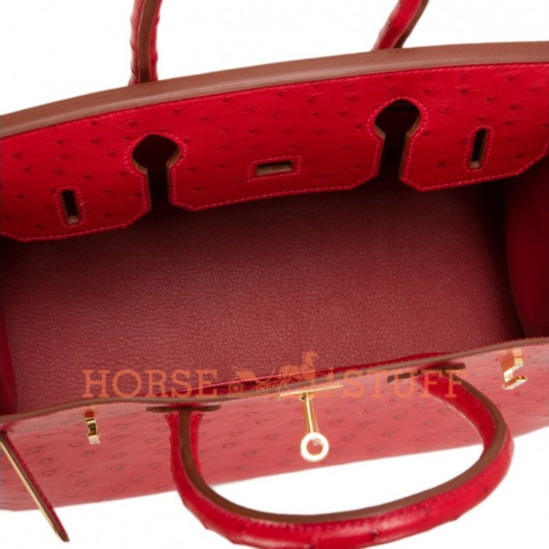 Hermès Birkin 30 Rouge Vif Ostrich GHW