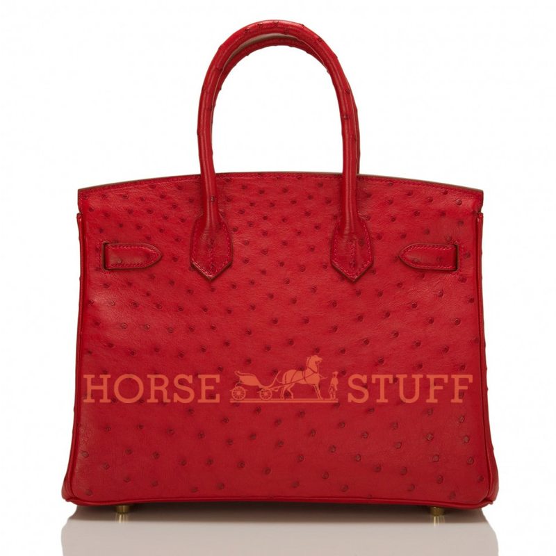 Hermès Birkin 30 Rouge Vif Ostrich GHW