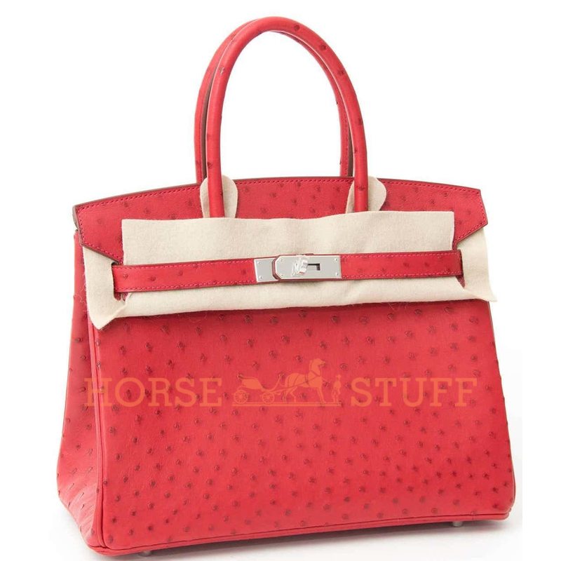 Hermès Birkin 30 Rouge Vif Ostrich PHW