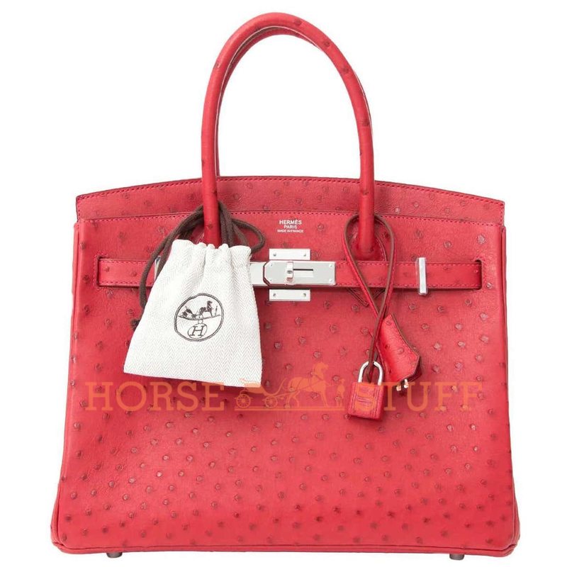 Hermès Birkin 30 Rouge Vif Ostrich PHW