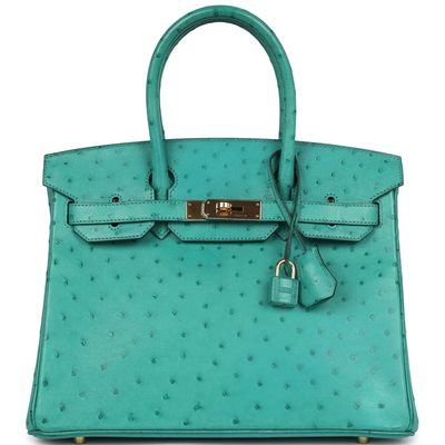 Hermès Birkin 30 Vert Verone Ostrich GHW