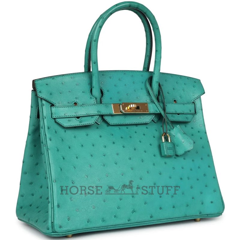 Hermès Birkin 30 Vert Verone Ostrich GHW