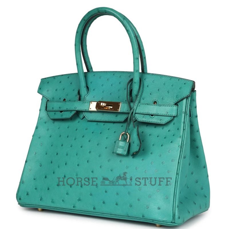 Hermès Birkin 30 Vert Verone Ostrich GHW