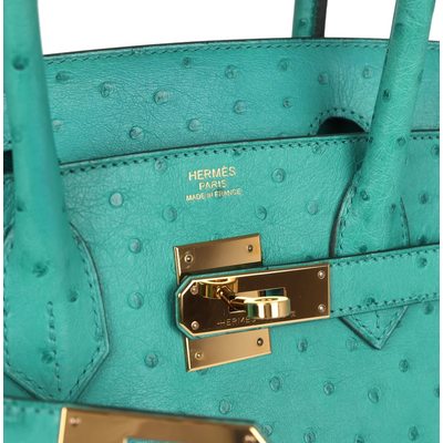 Hermès Birkin 30 Vert Verone Ostrich GHW