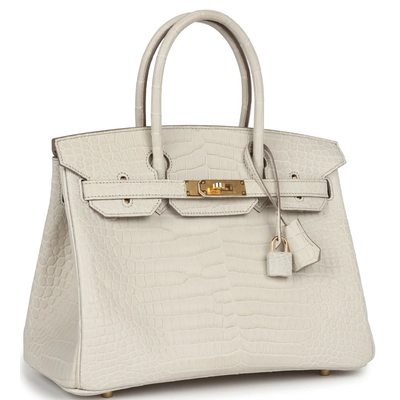 Hermès Birkin 30 Beton Matte Crocodile Porosus GHW