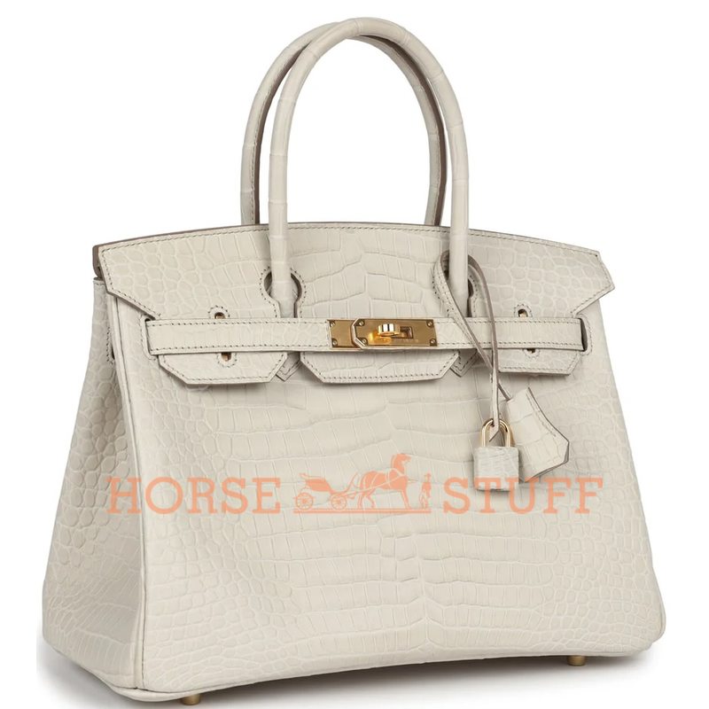 Hermès Birkin 30 Beton Matte Crocodile Porosus GHW