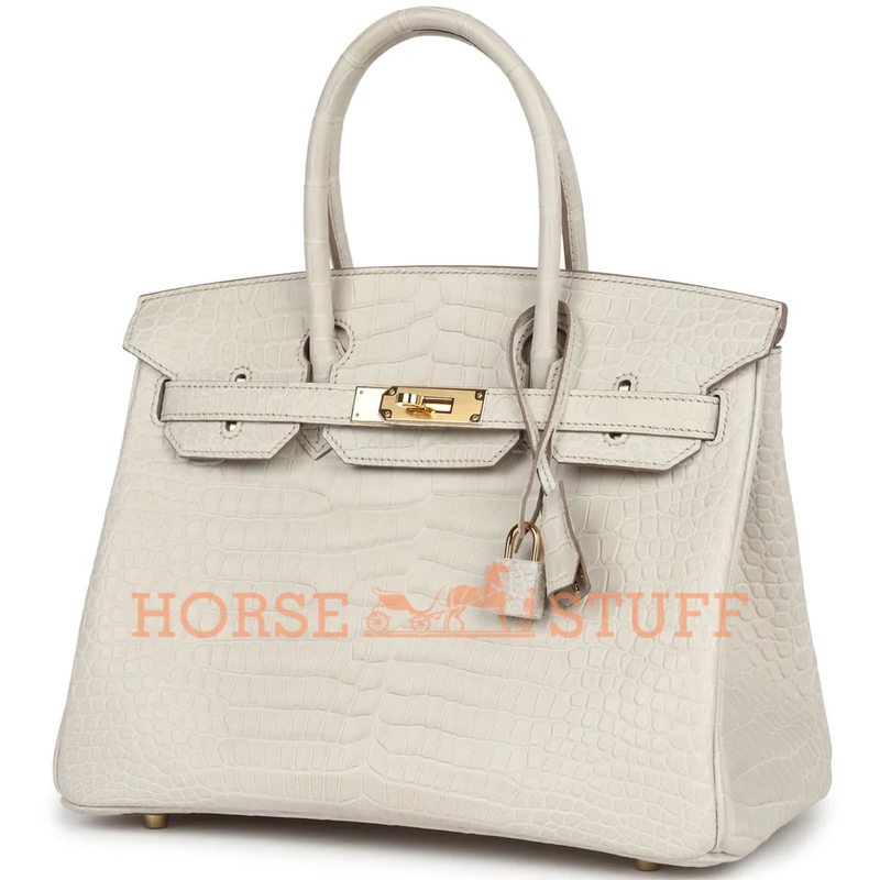 Hermès Birkin 30 Beton Matte Crocodile Porosus GHW