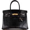 Hermès Birkin 30 Black Lisse Crocodile Porosus GHW