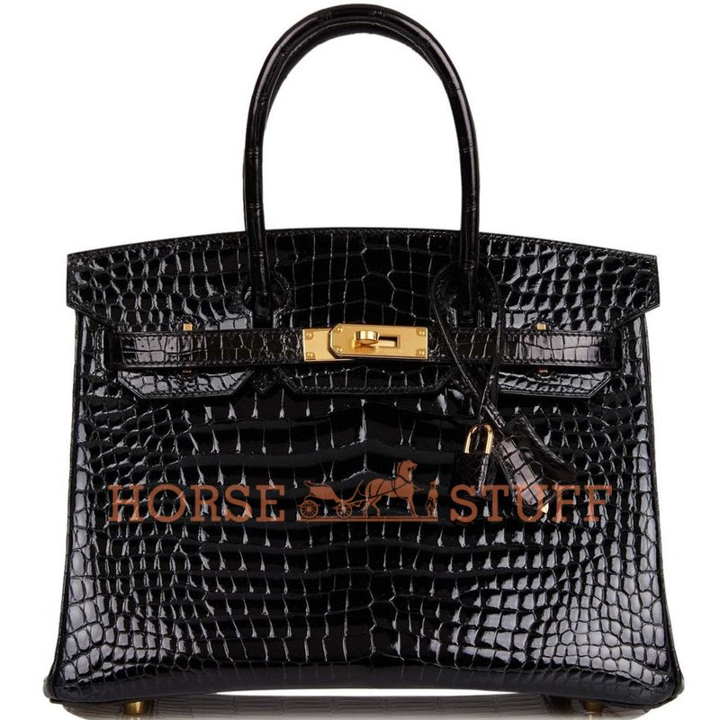 Hermès Birkin 30 Black Lisse Crocodile Porosus GHW