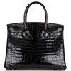 Hermès Birkin 30 Black Lisse Crocodile Porosus GHW