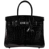 Hermès Birkin 30 Black Lisse Crocodile Porosus PHW