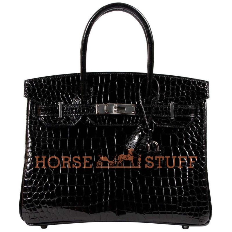 Hermès Birkin 30 Black Lisse Crocodile Porosus PHW