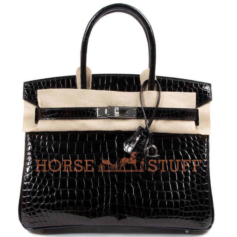 Hermès Birkin 30 Black Lisse Crocodile Porosus PHW