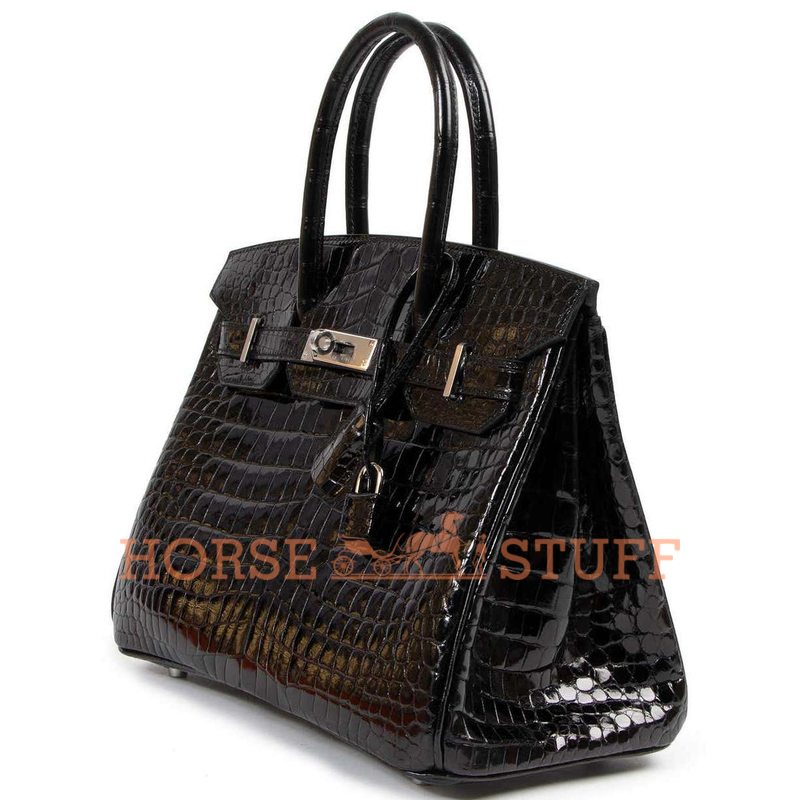 Hermès Birkin 30 Black Lisse Crocodile Porosus PHW