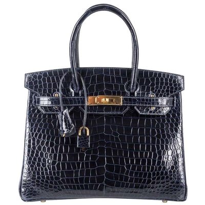 Hermès Birkin 30 Blue Marine Lisse Crocodile Porosus GHW