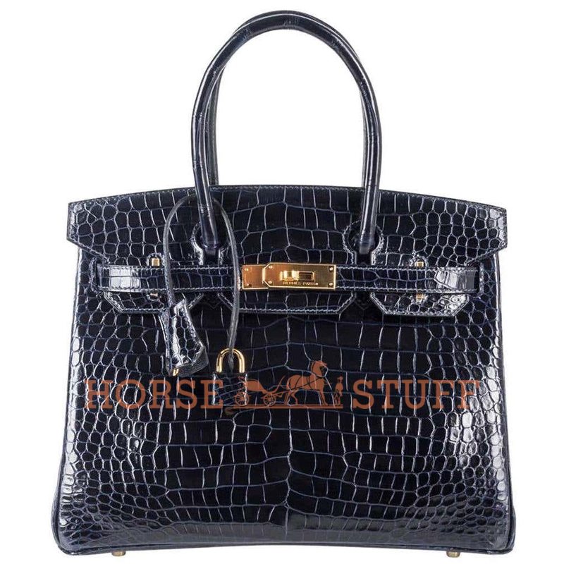 Hermès Birkin 30 Blue Marine Lisse Crocodile Porosus GHW