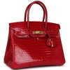 Hermès Birkin 30 Braise Shiny Crocodile Porosus GHW
