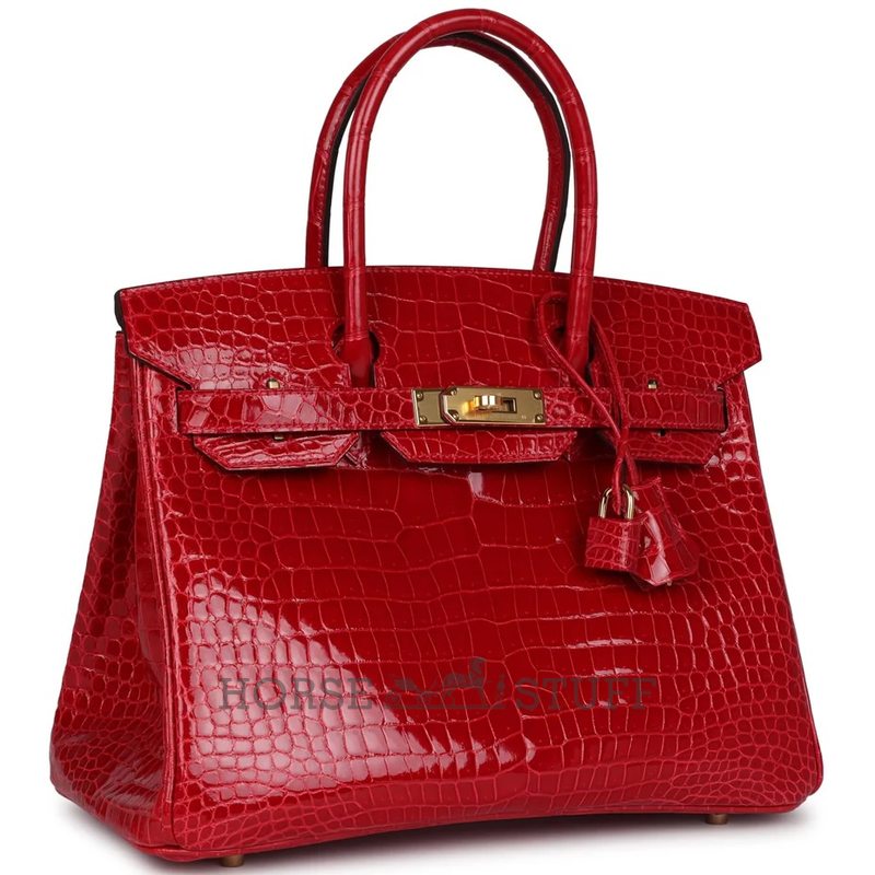 Hermès Birkin 30 Braise Shiny Crocodile Porosus GHW