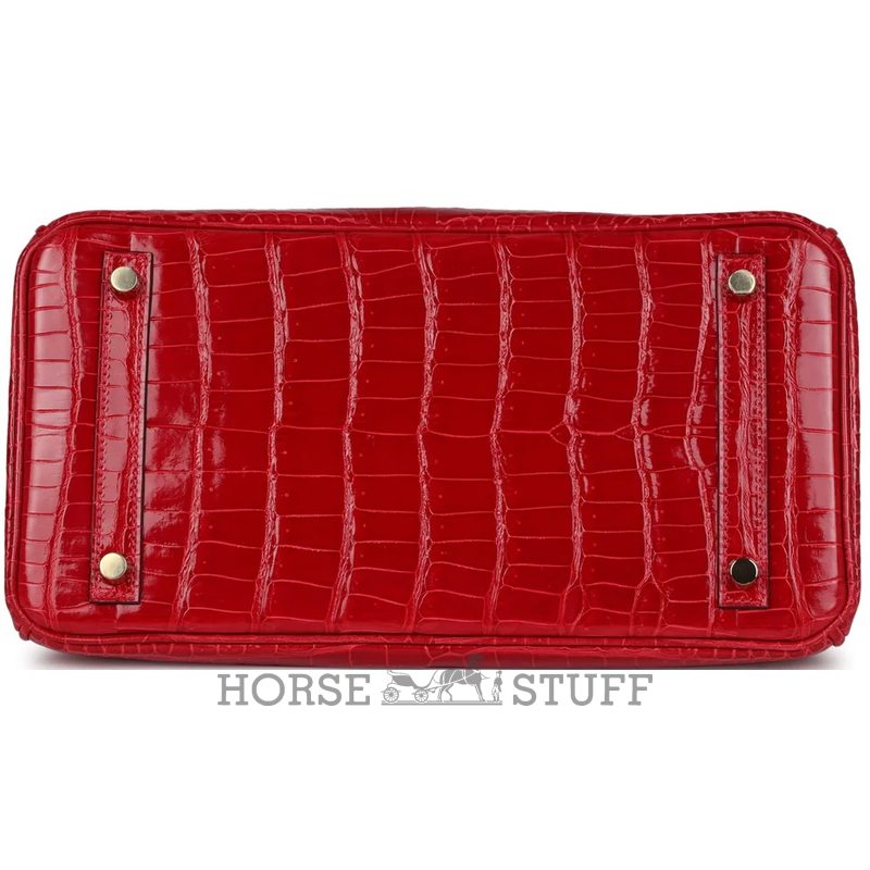 Hermès Birkin 30 Braise Shiny Crocodile Porosus GHW