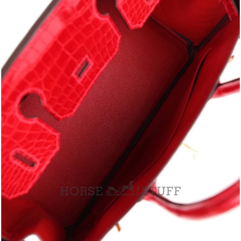 Hermès Birkin 30 Braise Shiny Crocodile Porosus GHW