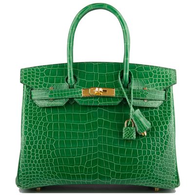 Hermès Birkin 30 Cactus Lisse Crocodile Porosus GHW