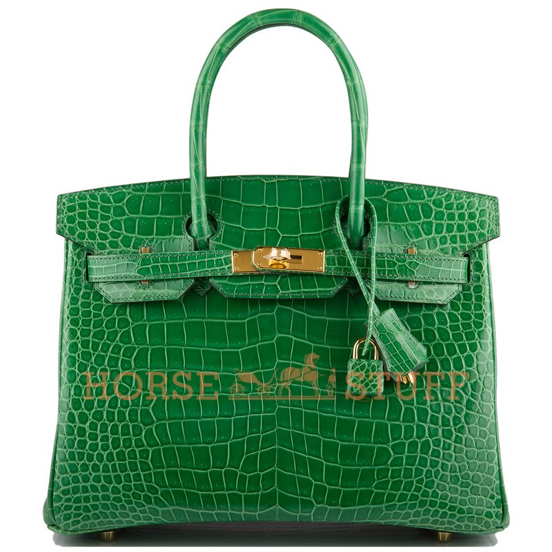 Hermès Birkin 30 Cactus Lisse Crocodile Porosus GHW