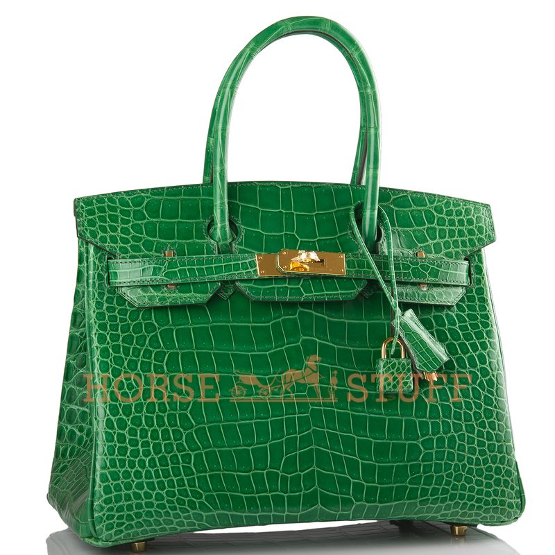 Hermès Birkin 30 Cactus Lisse Crocodile Porosus GHW