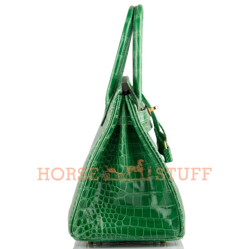 Hermès Birkin 30 Cactus Lisse Crocodile Porosus GHW