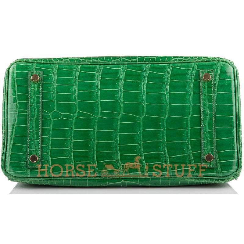 Hermès Birkin 30 Cactus Lisse Crocodile Porosus GHW