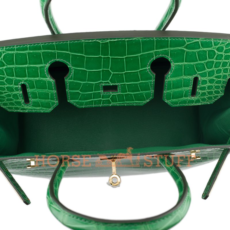 Hermès Birkin 30 Cactus Lisse Crocodile Porosus GHW