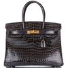 Hermès Birkin 30 Graphite Lisse Crocodile Porosus GHW