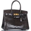 Hermès Birkin 30 Graphite Lisse Crocodile Porosus GHW