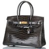 Hermès Birkin 30 Graphite Lisse Crocodile Porosus GHW