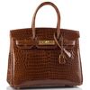 Hermès Birkin 30 Miel Lisse Crocodile Porosus GHW