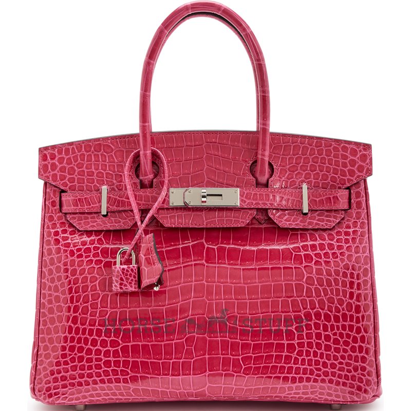 Hermès Birkin 30 Rose Mexico Shiny Crocodile Porosus PHW