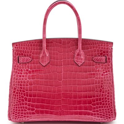 Hermès Birkin 30 Rose Mexico Shiny Crocodile Porosus PHW