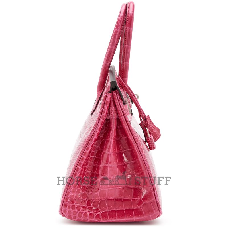Hermès Birkin 30 Rose Mexico Shiny Crocodile Porosus PHW