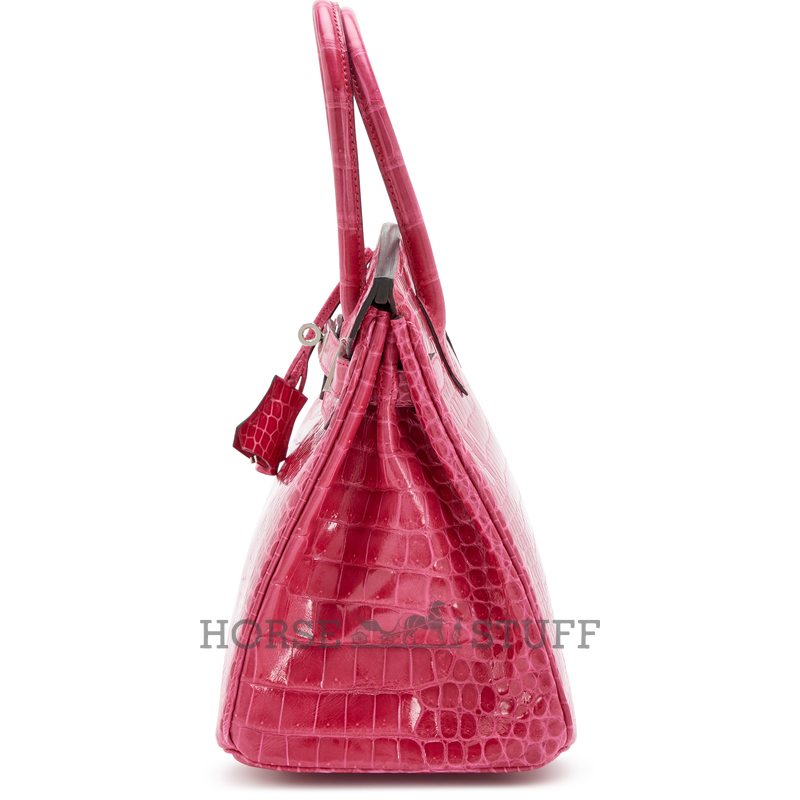 Hermès Birkin 30 Rose Mexico Shiny Crocodile Porosus PHW