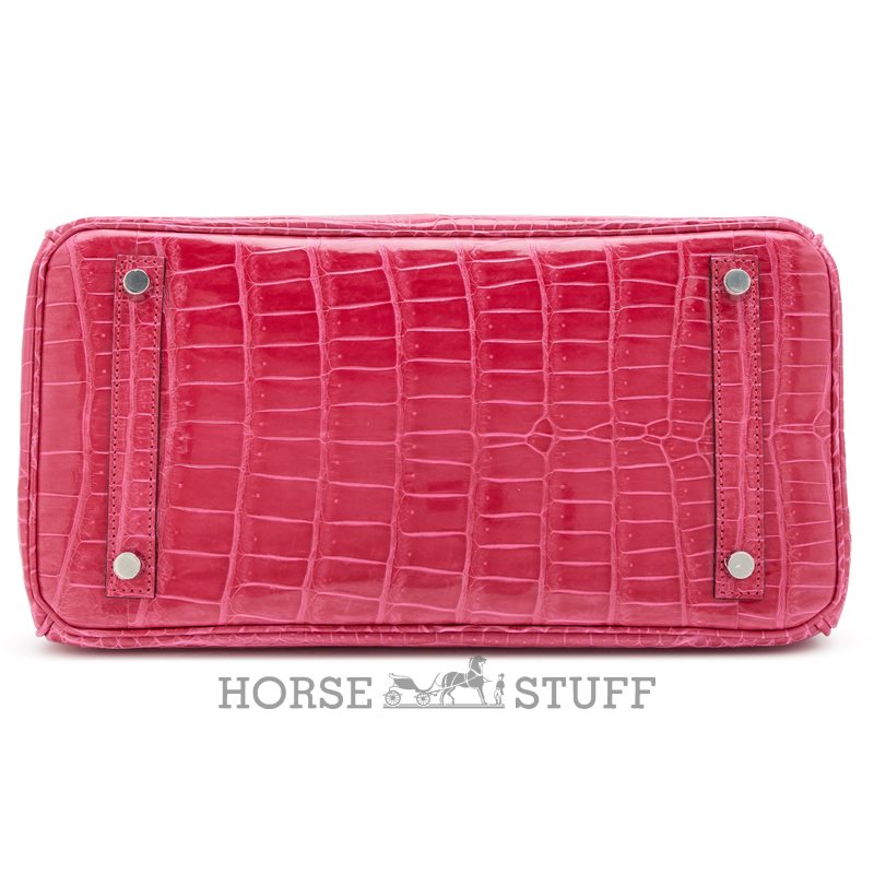 Hermès Birkin 30 Rose Mexico Shiny Crocodile Porosus PHW