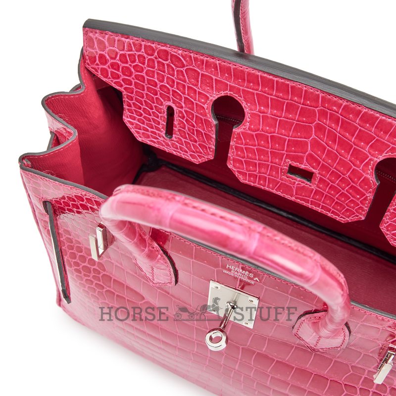 Hermès Birkin 30 Rose Mexico Shiny Crocodile Porosus PHW