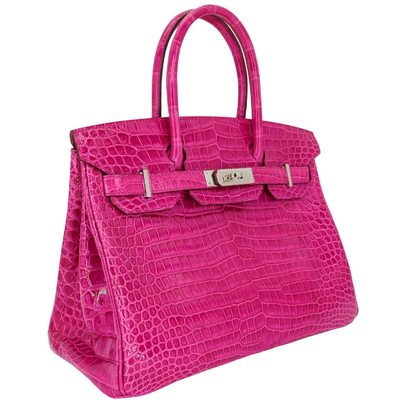 Hermès Birkin 30 Rose Scheherazade Shiny Crocodile Porosus PHW