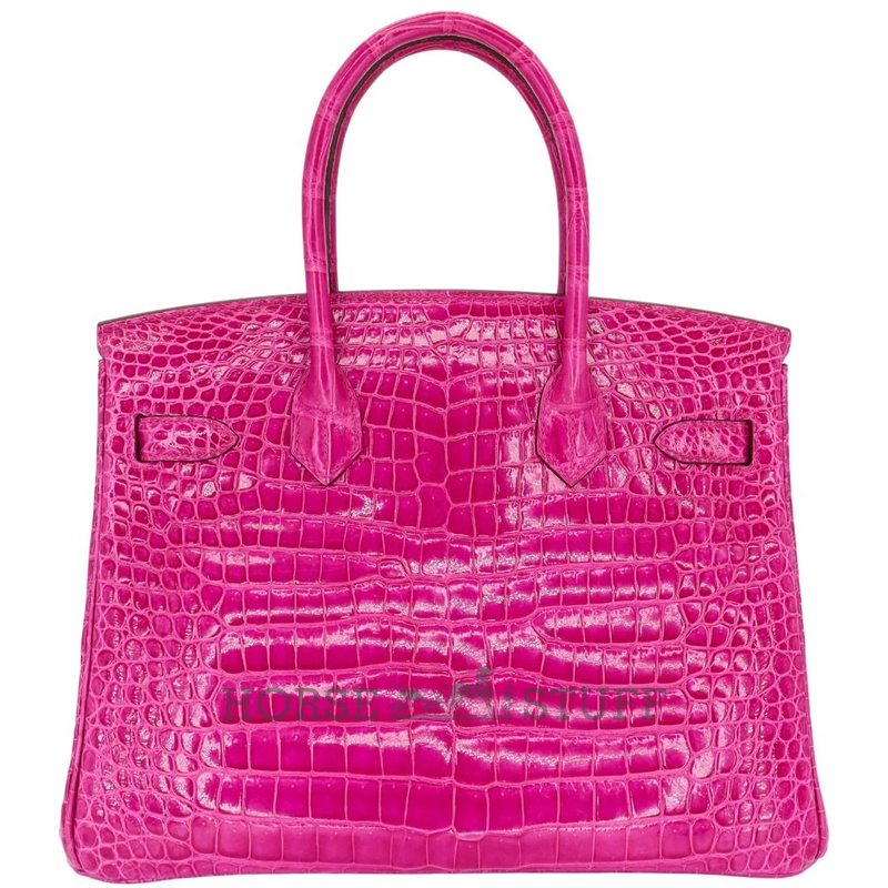 Hermès Birkin 30 Rose Scheherazade Shiny Crocodile Porosus PHW