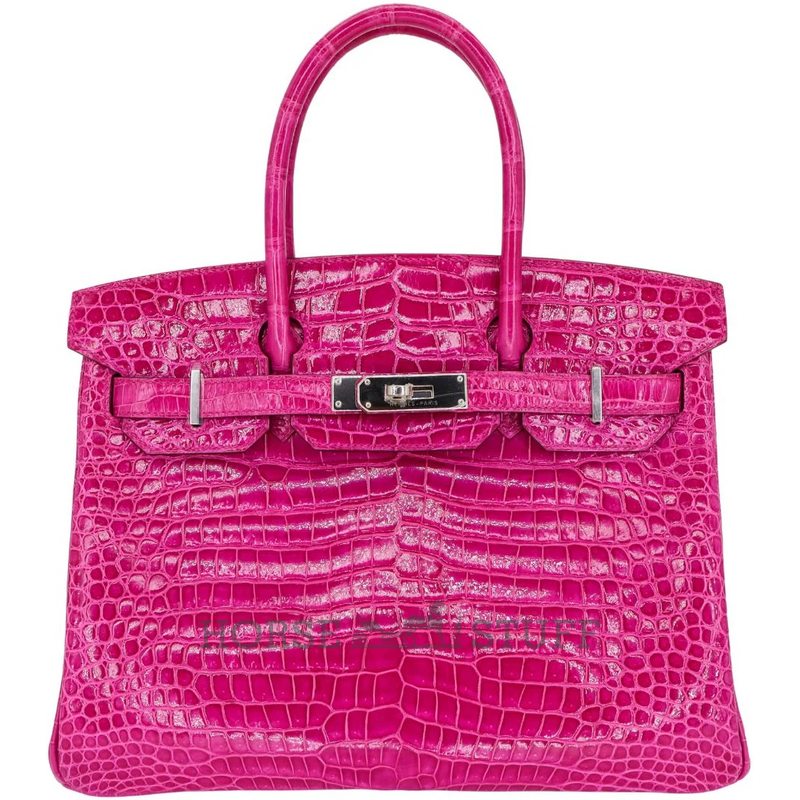 Hermès Birkin 30 Rose Scheherazade Shiny Crocodile Porosus PHW