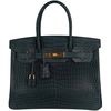 Hermès Birkin 30 Vert Fonce Matte Crocodile Porosus GHW