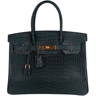 Hermès Birkin 30 Vert Fonce Matte Crocodile Porosus GHW