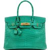 Hermès Birkin 30 Vert Jade Shiny Crocodile Porosus GHW