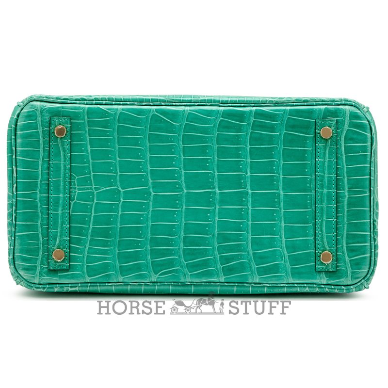 Hermès Birkin 30 Vert Jade Shiny Crocodile Porosus GHW
