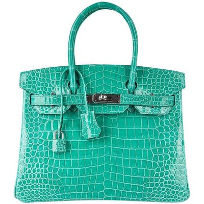 Hermès Birkin 30 Vert Jade Lisse Crocodile Porosus PHW